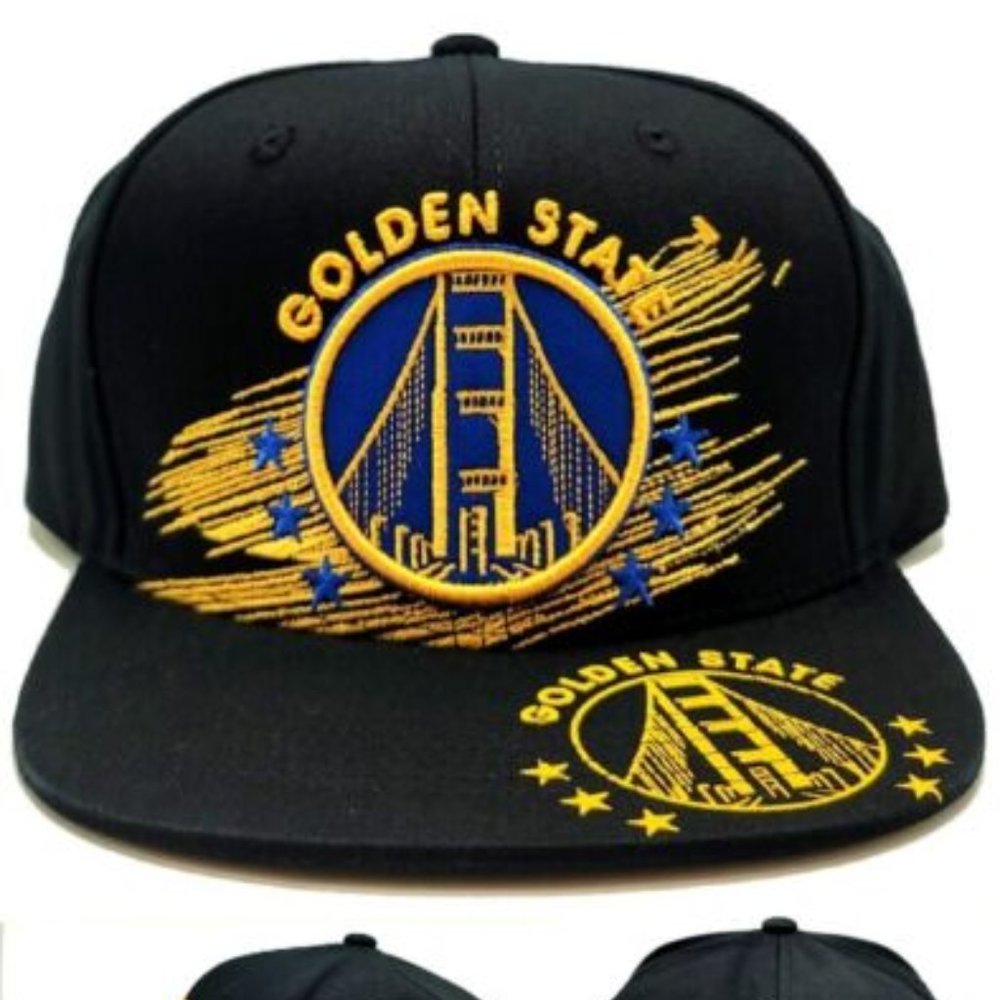 Golden State Top Level Scribble Bridge Snapback Hat